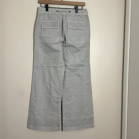 J. Crew Beige Linen Favorite Pant Size 2 Wide Leg Lagenlook Coastal Preppy Beach - Picture 4 of 16